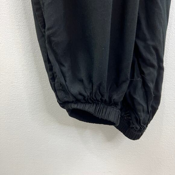 SKEMO Basics Black Strapless Jumpsuit Tie Back Elasticized Leg Cuffs Size XS - Picture 5 of 9